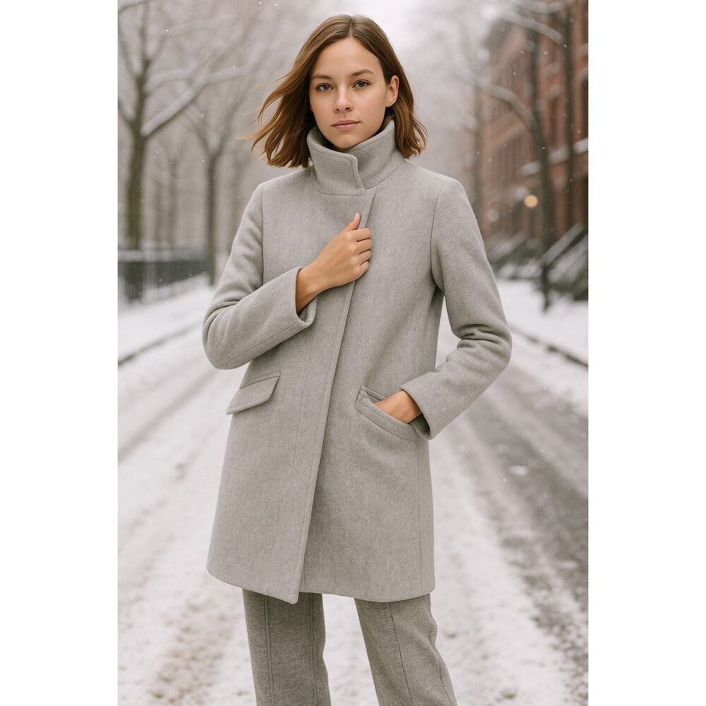 J.Crew Italian Stadium Cloth Wool Coat by Nello Gori Gray Size 2